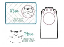 Stickserie - grummelige Katze incl. Mug Rugs